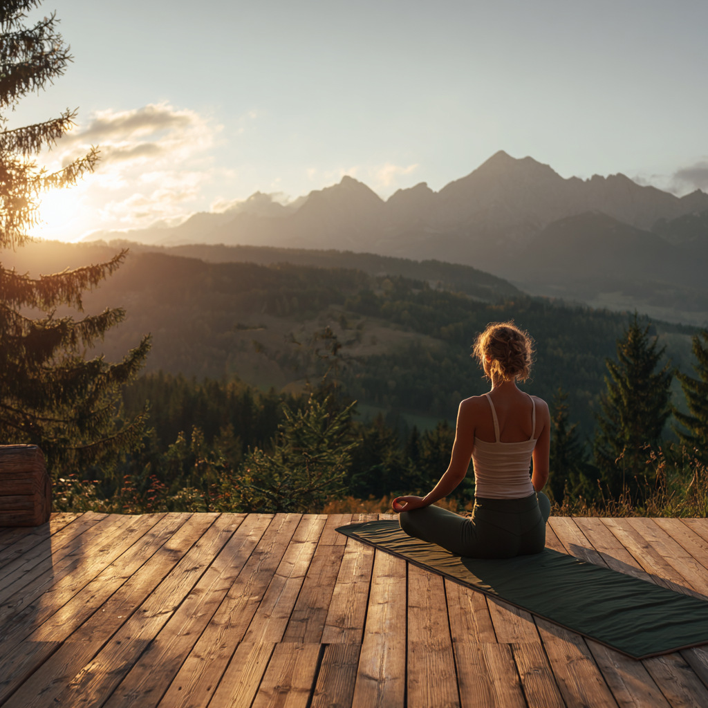 Група людей практикує йогу на природі